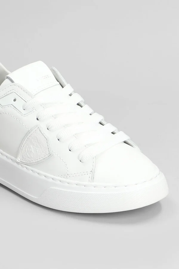 Temple Low Sneakers In White Leather - Image 5