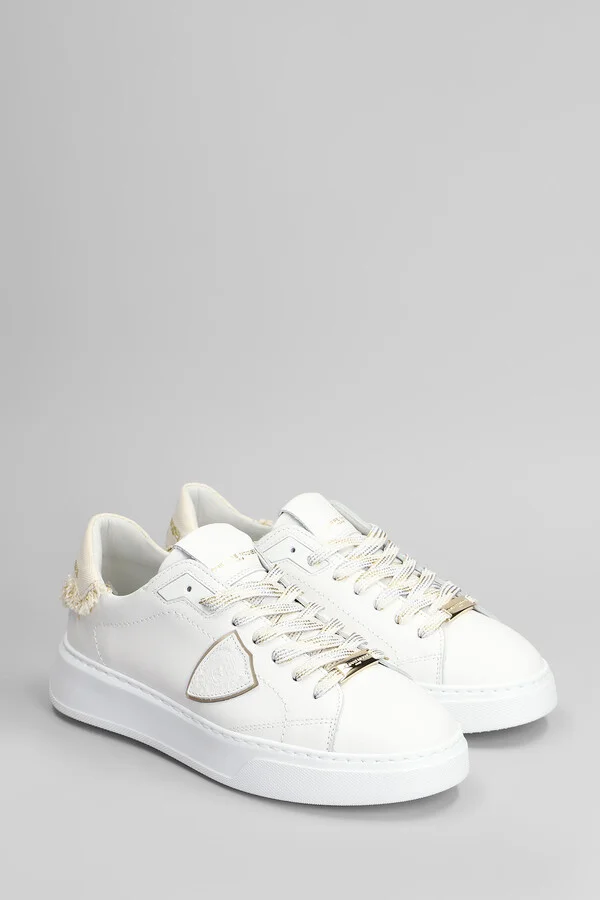 Temple Low Sneakers In White Leather - Image 2