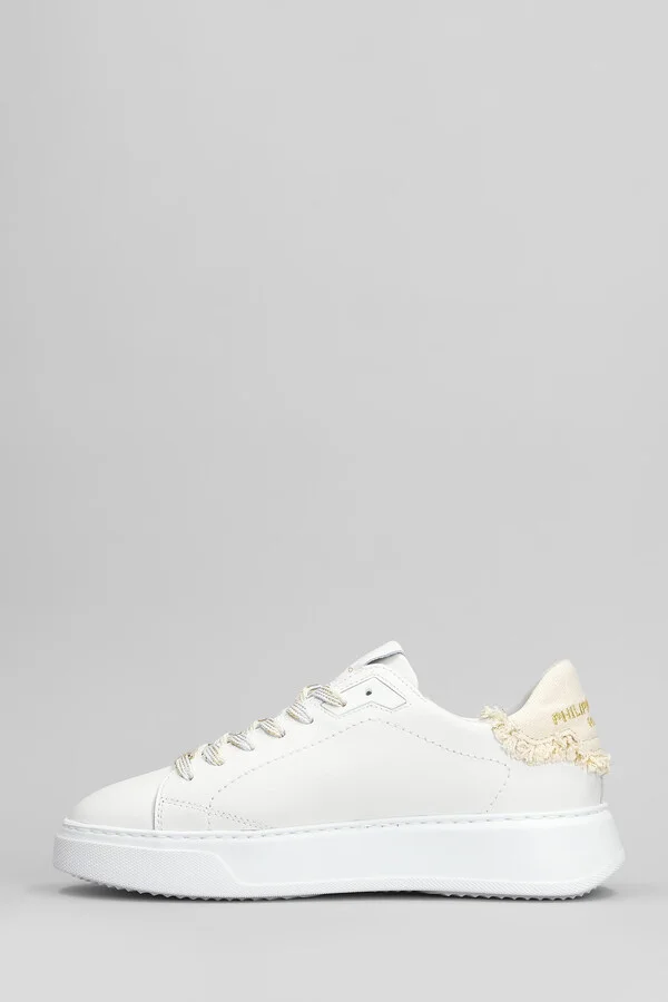Temple Low Sneakers In White Leather - Image 3