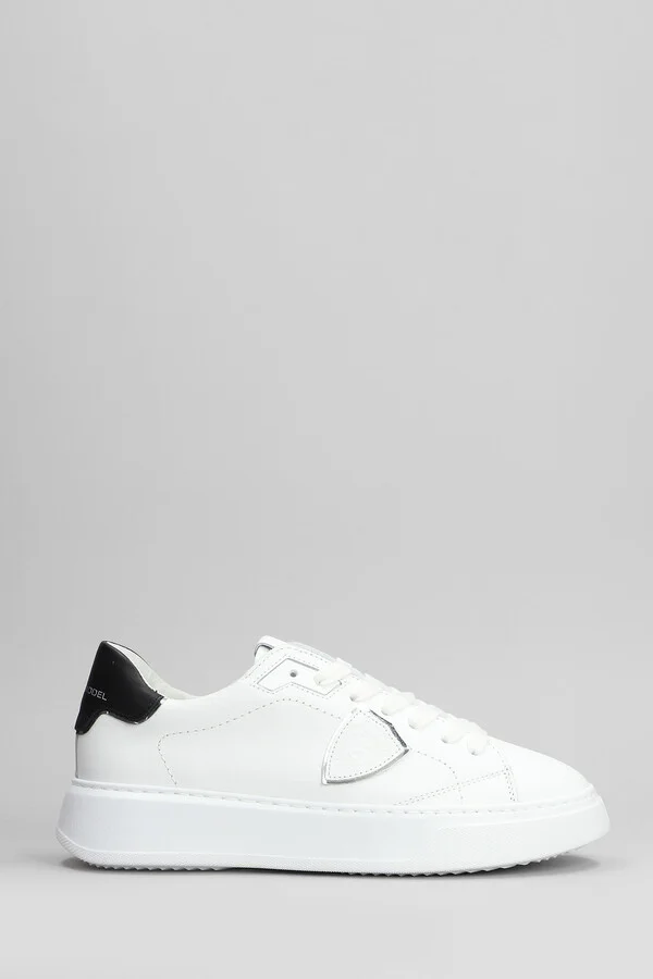 Temple Low Sneakers In White Leather