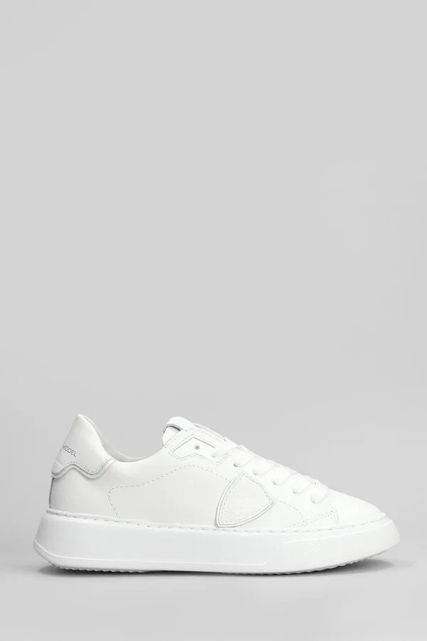 Temple Low Sneakers In White Leather