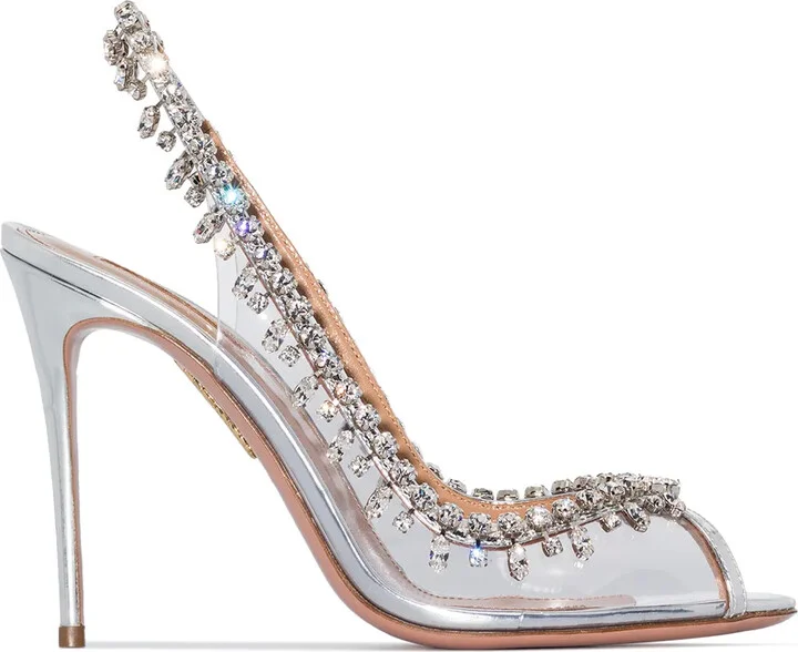 Temptation 105mm crystal-embellished slingback sandals
