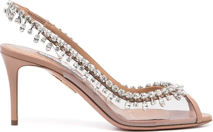 Temptation Crystal 75mm slingback pumps