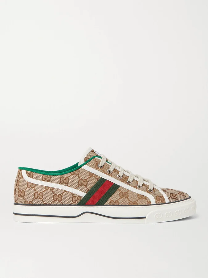 Tennis 1977 Webbing-Trimmed Logo-Jacquard Canvas Sneakers