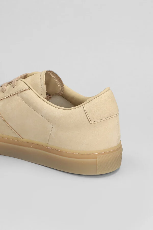 Tennis Trainer Sneakers In Beige Leather - Image 5