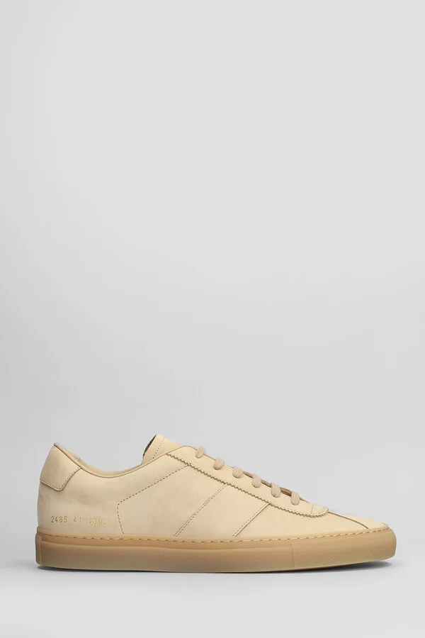 Tennis Trainer Sneakers In Beige Leather