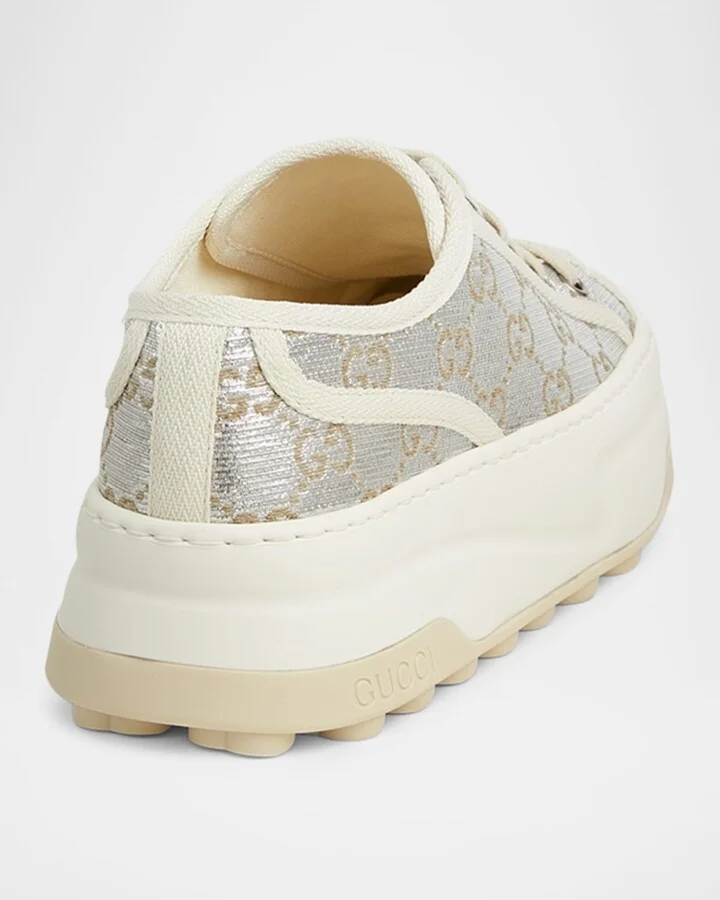 Tennis Treck GG Metallic Flatform Sneakers - Image 2
