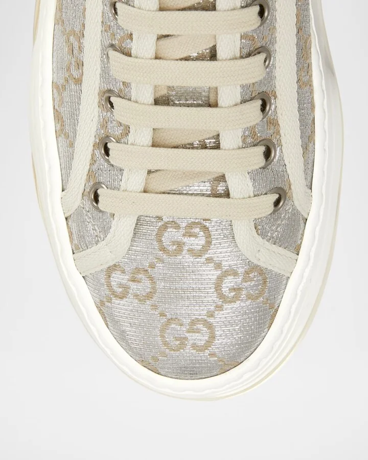 Tennis Treck GG Metallic Flatform Sneakers - Image 3