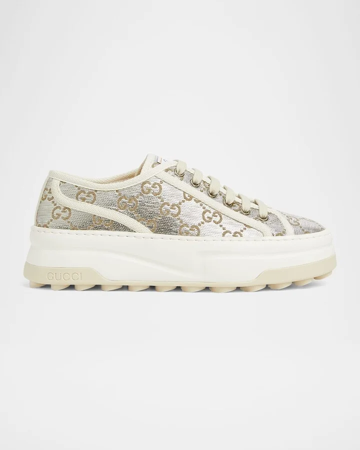Tennis Treck GG Metallic Flatform Sneakers