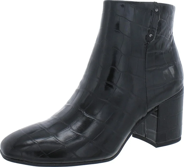Tenton Womens Snake Print Dress Ankle Boots
