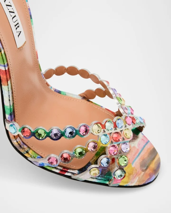 Tequila Brush Strokes Printed Stiletto Sandals - Image 3