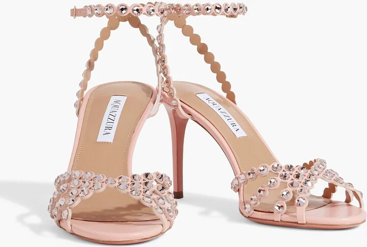 Tequila crystal-embellished leather sandals - Image 2