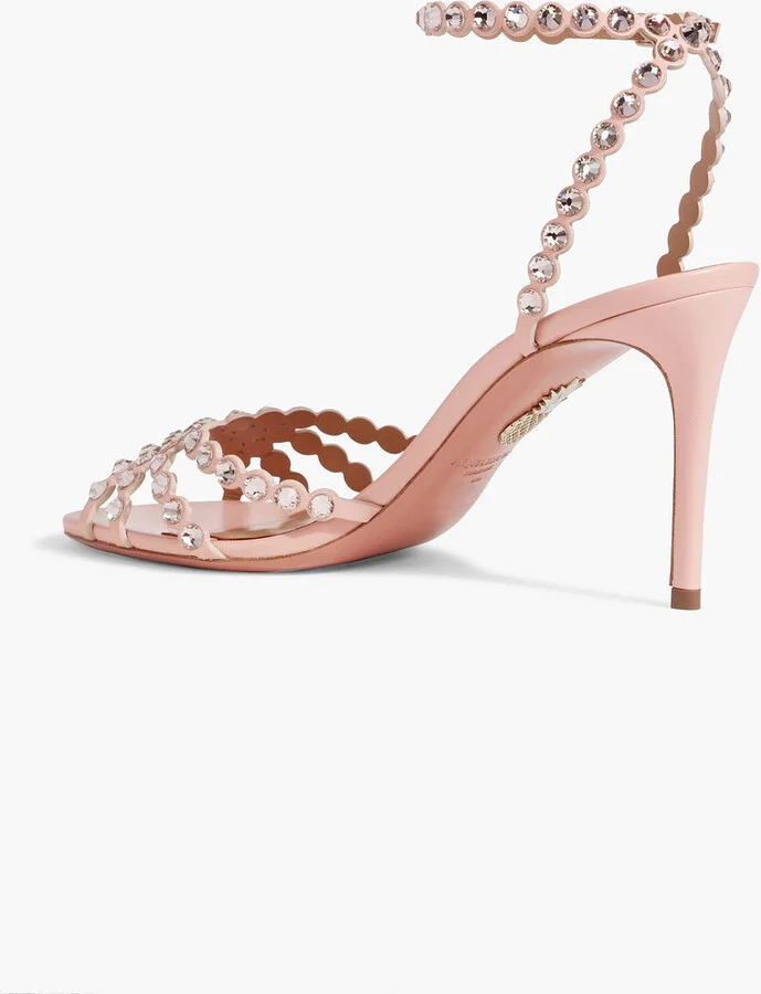 Tequila crystal-embellished leather sandals - Image 3