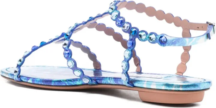 Tequila crystal-embellished leather sandals - Image 3