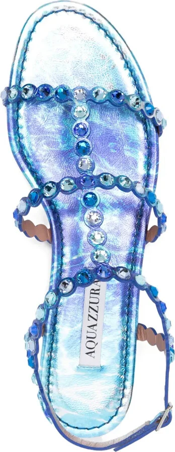 Tequila crystal-embellished leather sandals - Image 4