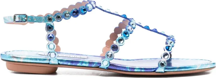 Tequila crystal-embellished leather sandals