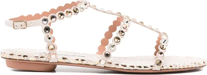 Tequila scalloped rhinestone-embellished sandals