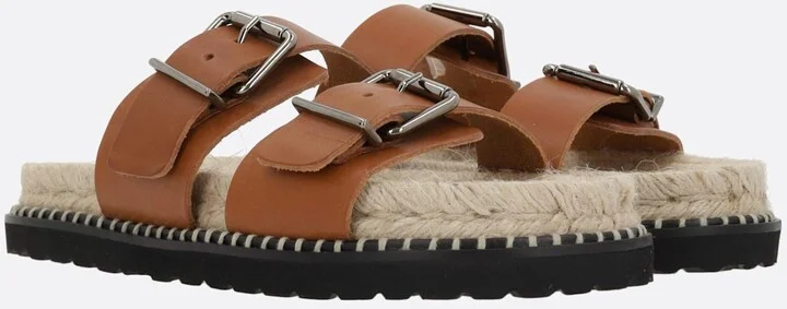 Ter/261 Flat Sandals In Smooth Leather - Image 2