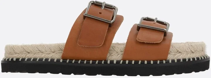 Ter/261 Flat Sandals In Smooth Leather