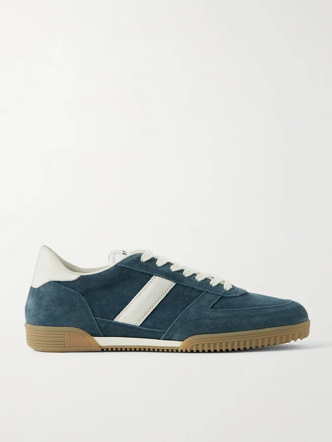 Terence Leather-Trimmed Suede Sneakers