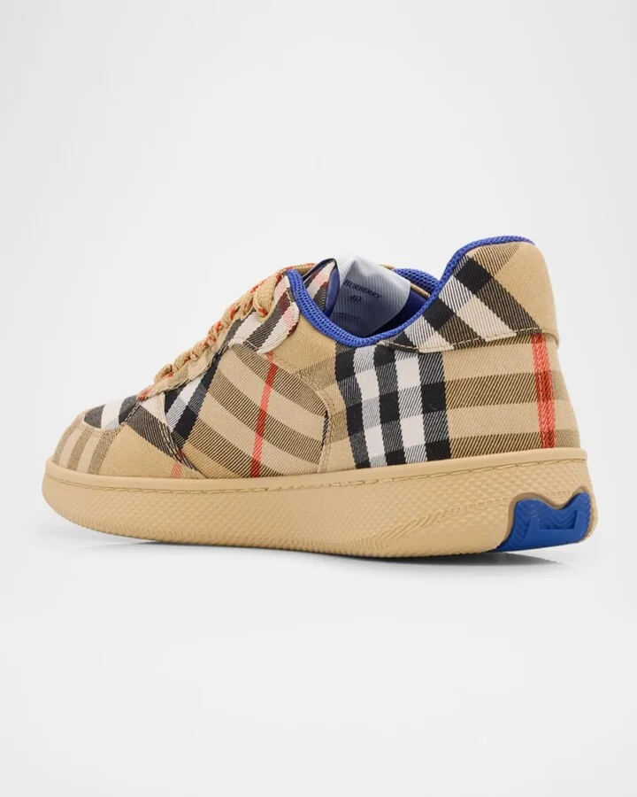 Terrace Check Cotton Low-Top Sneakers - Image 6