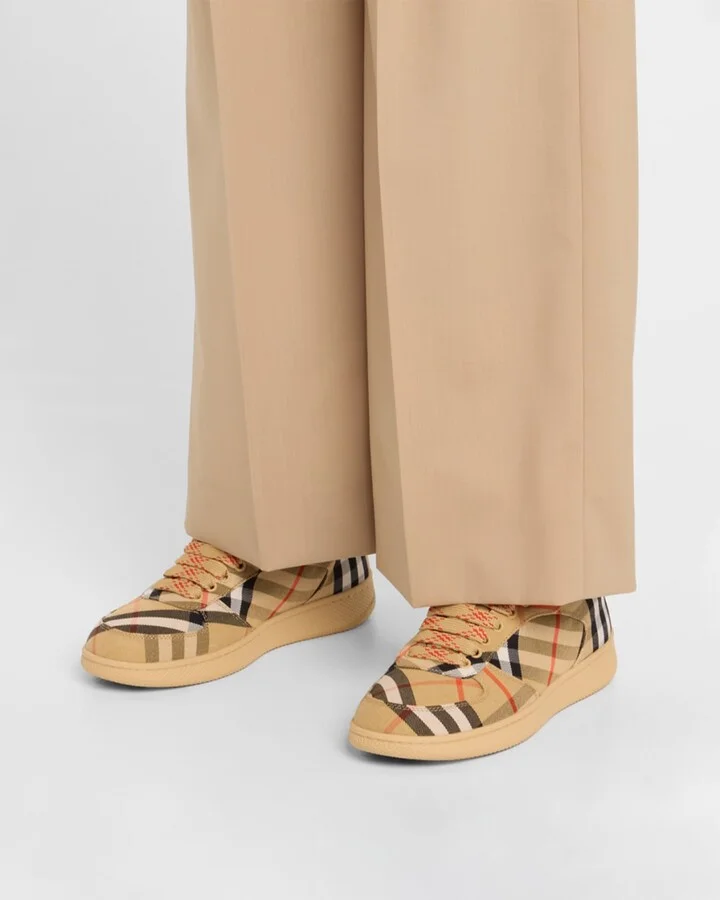 Terrace Check Cotton Low-Top Sneakers - Image 8