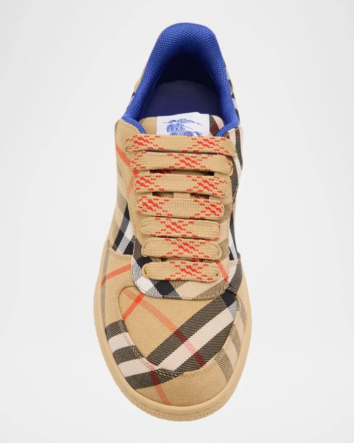 Terrace Check Cotton Low-Top Sneakers - Image 9