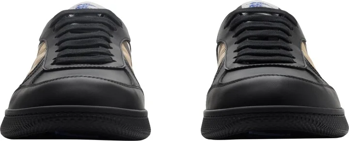 Terrace Check Leather & Canvas Sneaker - Image 3