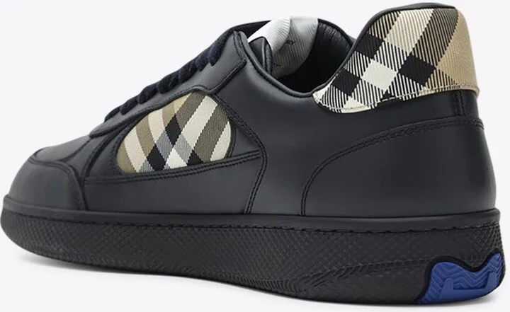 Terrace Leather and Check Low-Top Sneakers - Image 2