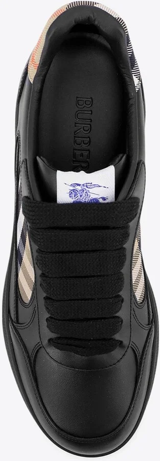 Terrace Leather and Check Sneakers - Image 3