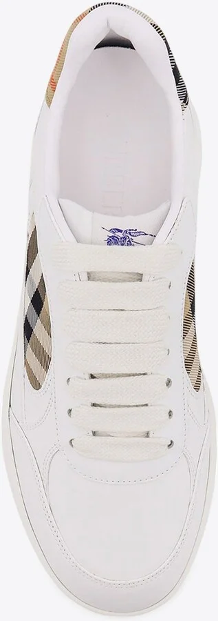 Terrace Leather and Check Sneakers - Image 3