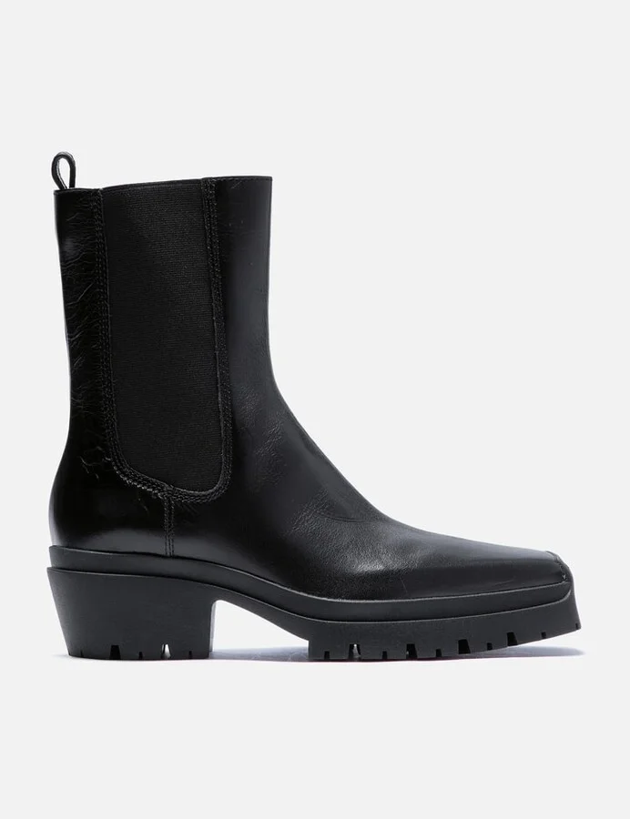Terrain Crackle Patent Leather Moto Boots