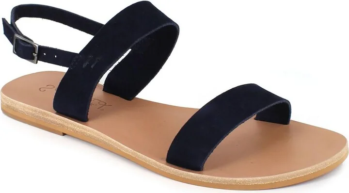 Terri Womens Faux Leather Flat Slingback Sandals