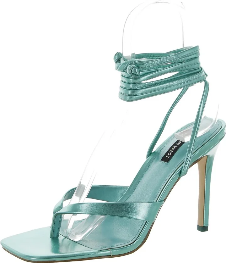 Terrie Womens Ankle Tie Thong Heels