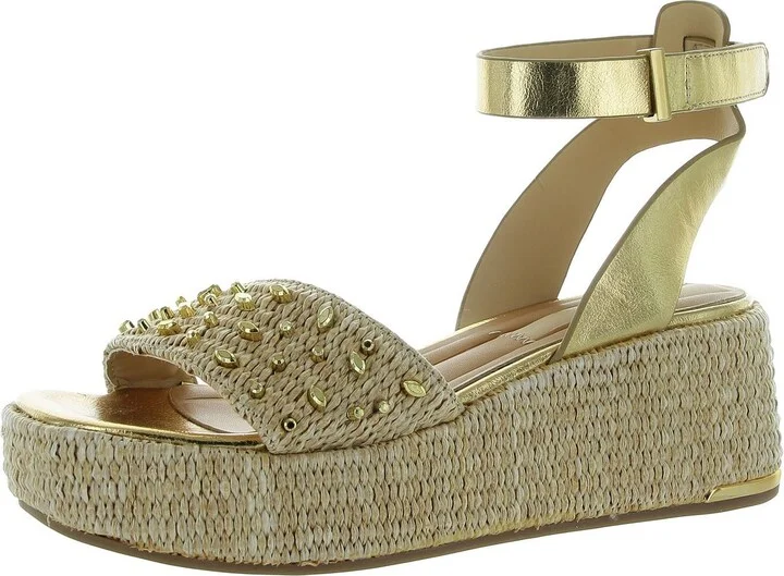 Terry 3 Womens Metallic Studded Espadrilles