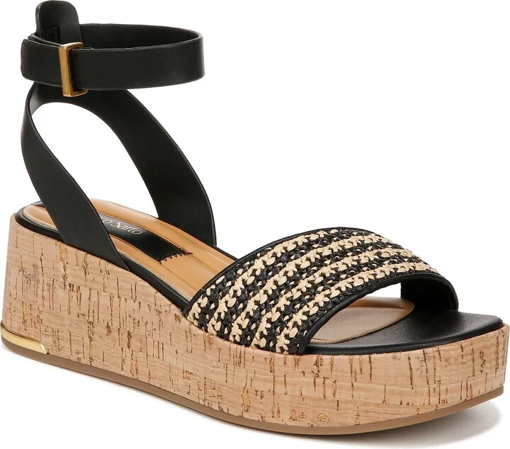 Terry Ankle Strap Platform Wedge Sandal