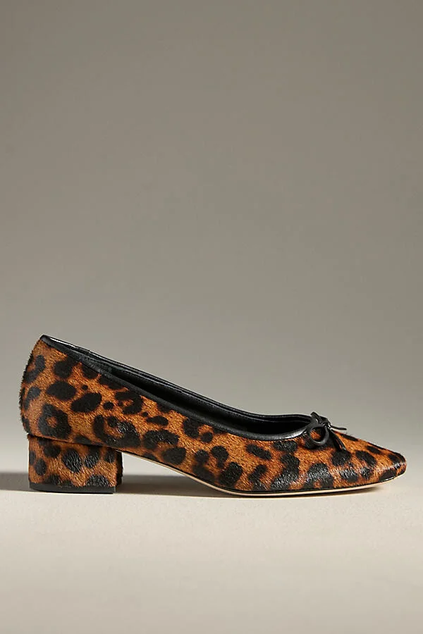 Terry Ball Leopard Ballet Pumps
