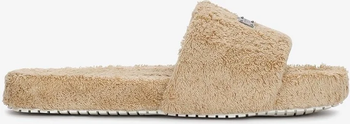Terrycloth Slides with Logo Plate
