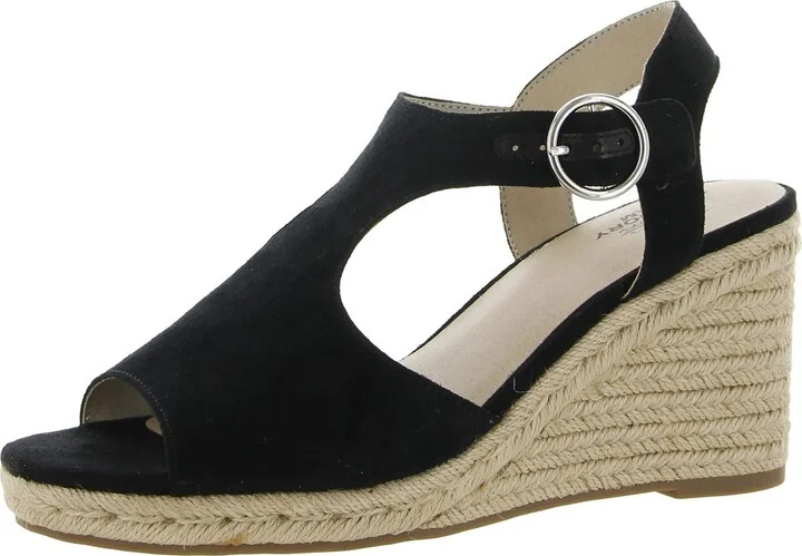 Tersa Womens Faux Suede Ankle Strap Wedge Heels