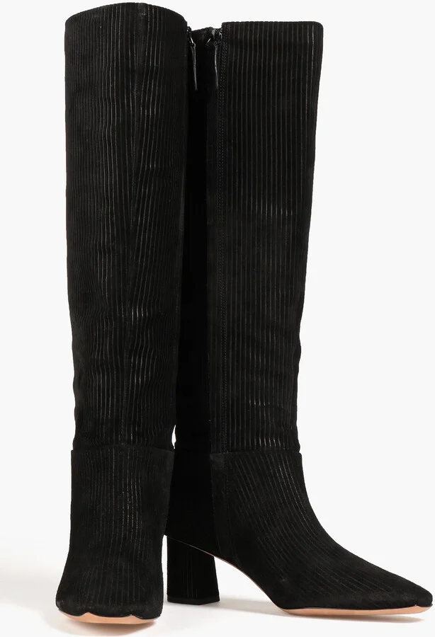 Tess ribbed suede knee boots - Image 2