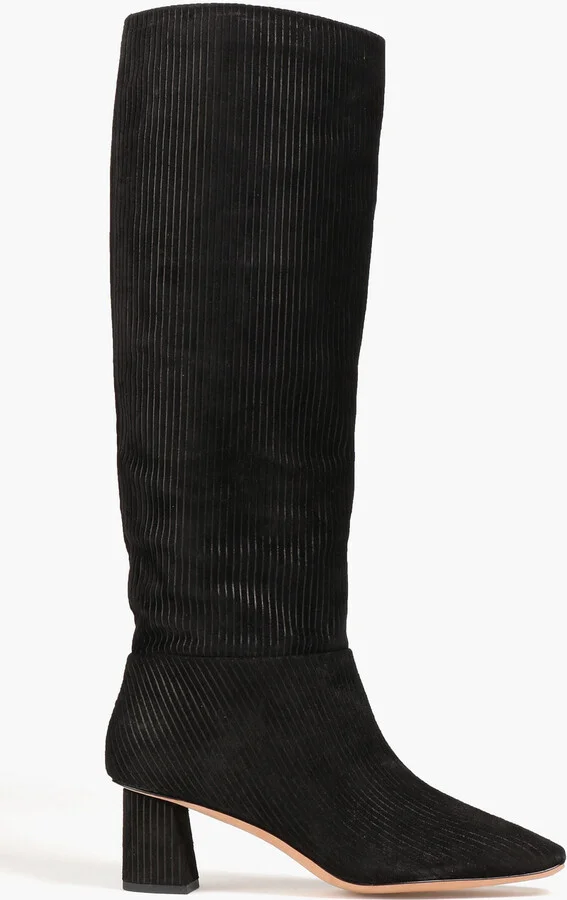 Tess ribbed suede knee boots