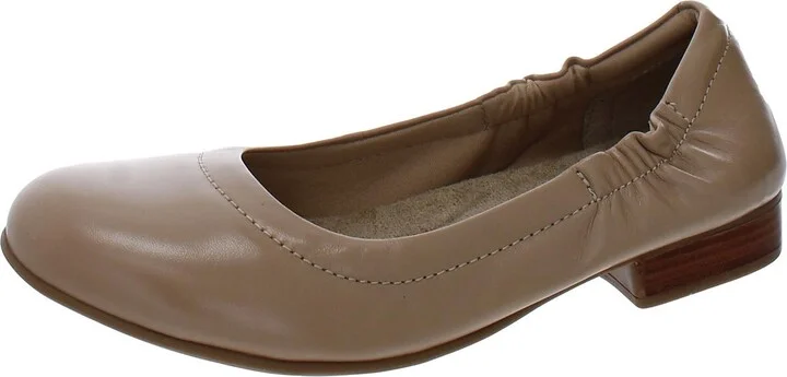 Tess Womens Padded Insole Leather Ballet Flats