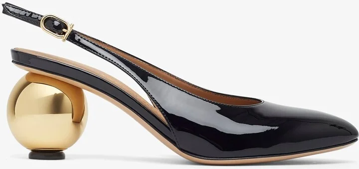 Tessie 70 black sling pumps