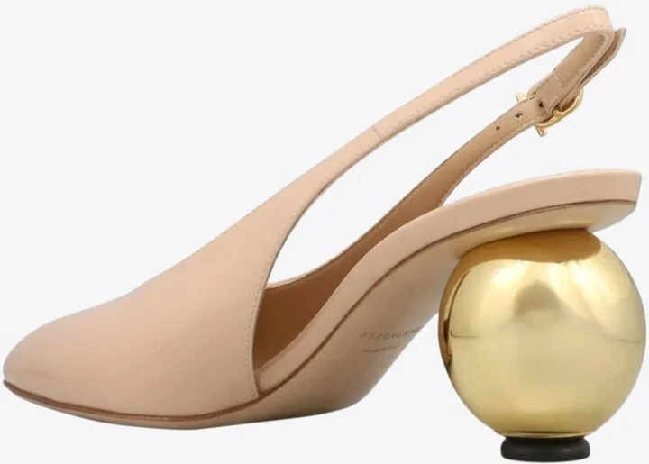 Tessie 70 Spherical Heel Leather Slingback Pumps - Image 2