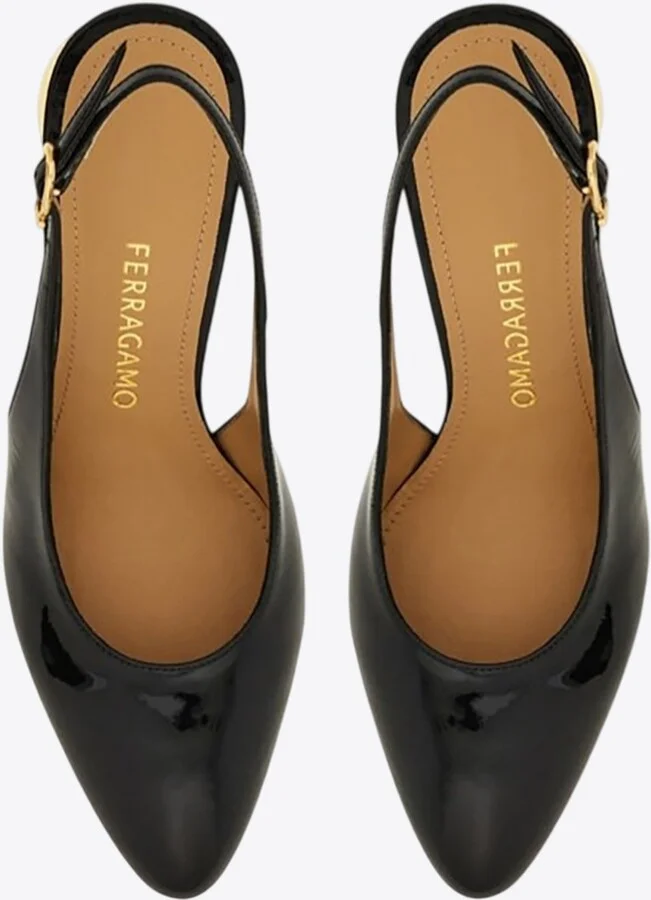 Tessie 70 Spherical Heel Leather Slingback Pumps - Image 3