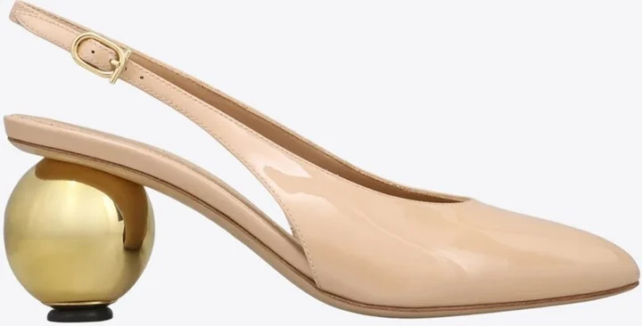 Tessie 70 Spherical Heel Leather Slingback Pumps