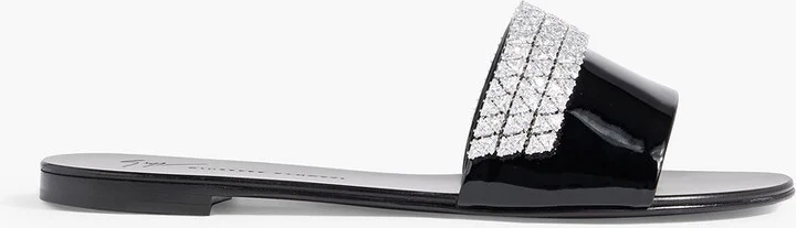 Tesy crystal-embellished glossed slides