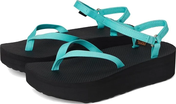 Teva Flatform Sandal Slim Women's Sandals Bright Teal/Black : 7 B - Medium