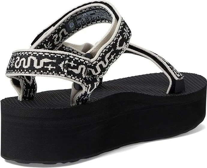 Teva Flatform Women's Sandals Bandana Black/Birch : 7 B - Medium, Synthetic/Textile - Image 4
