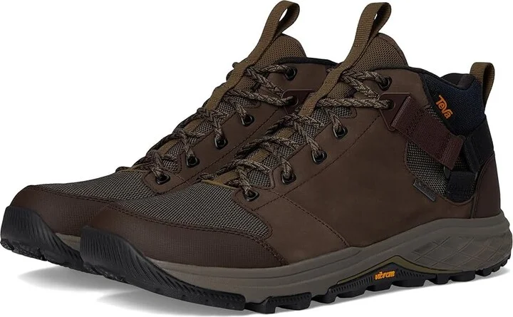 Teva GRANDVIEW GTX Men's Shoes Chocolate Brown/ Dark Olive : 8 D - Medium, Leather